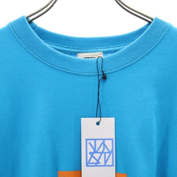 未使用 バースト222 19ss 日本製 プリント 長袖 スウェット トレーナー 1月2日 ブルー VAST222 メンズ