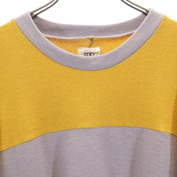 未使用 VAST222 バースト222 19ss 日本製 バイカラー 半袖 Tシャツ 2 マスタード×グレー メンズ