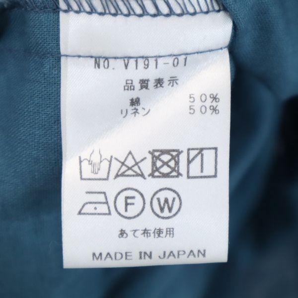 未使用 VAST222 バースト222 19ss リネンミックス ライン入 長袖 ジャケット 2 ブルー メンズ