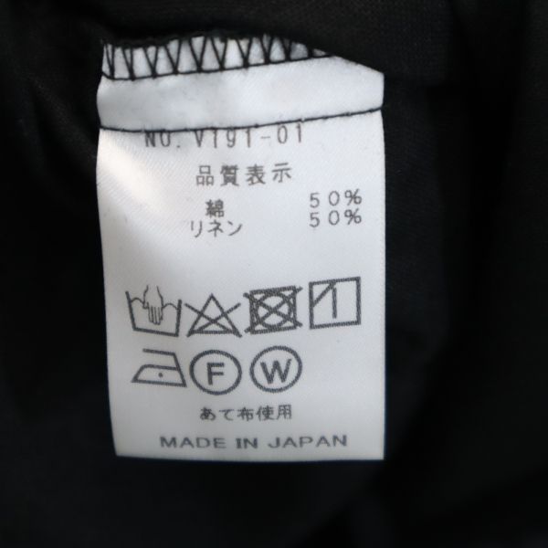 未使用 VAST222 バースト222 19ss リネンミックス ライン入 長袖 ジャケット 2 ブラック メンズ