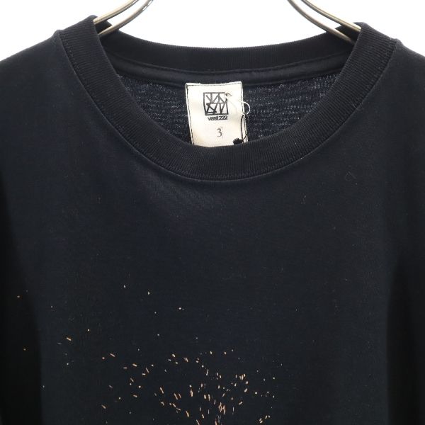 未使用 バースト222 20ss FIRE プリント 半袖 Tシャツ 3 ブラック VAST222 ラバーソウル メンズ
