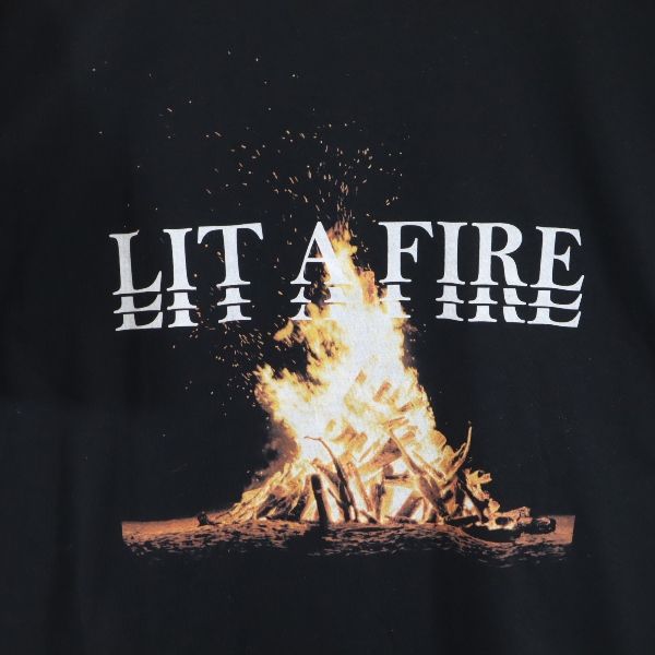 未使用 VAST222 バースト222 20ss FIRE プリント 半袖 Tシャツ 3 ブラック ラバーソウル メンズ
