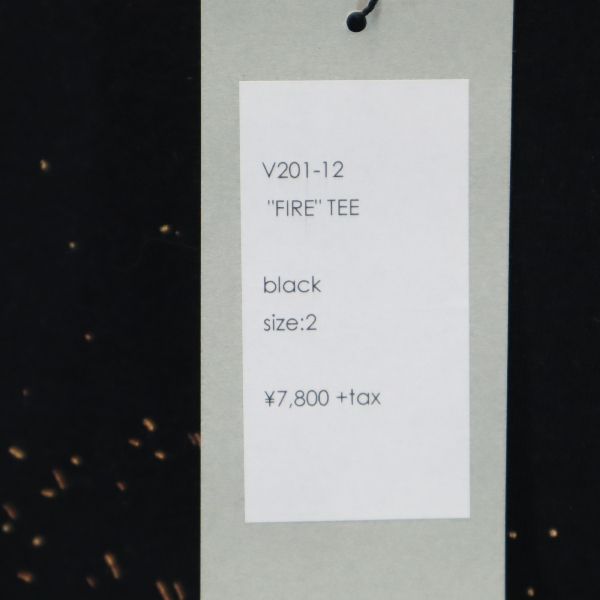 未使用 VAST222 バースト222 20ss FIRE プリント 半袖 Tシャツ 2 ブラック ラバーソウル メンズ