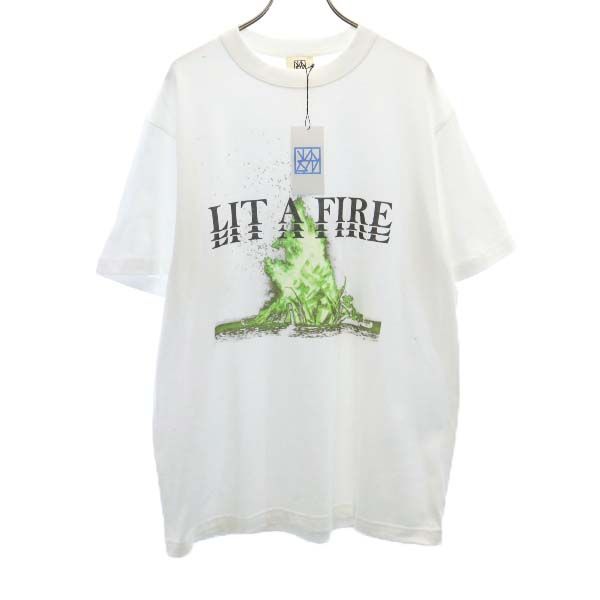 未使用 VAST222 バースト222 20ss FIRE プリント 半袖 Tシャツ 2 ホワイト ラバーソウル メンズ