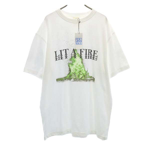 未使用 VAST222 バースト222 20ss FIRE プリント 半袖 Tシャツ 3 ホワイト ラバーソウル メンズ