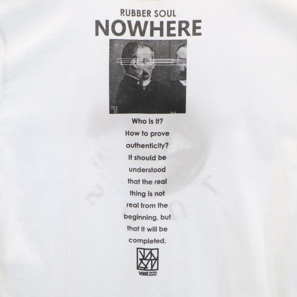 未使用 VAST222 バースト222 20ss NOWHERE プリント 半袖 Tシャツ 2 ホワイト ラバーソウル メンズ