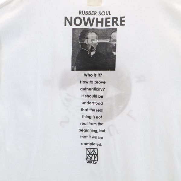 未使用 VAST222 バースト222 20ss NOWHERE プリント 半袖 Tシャツ 3 ホワイト ラバーソウル メンズ