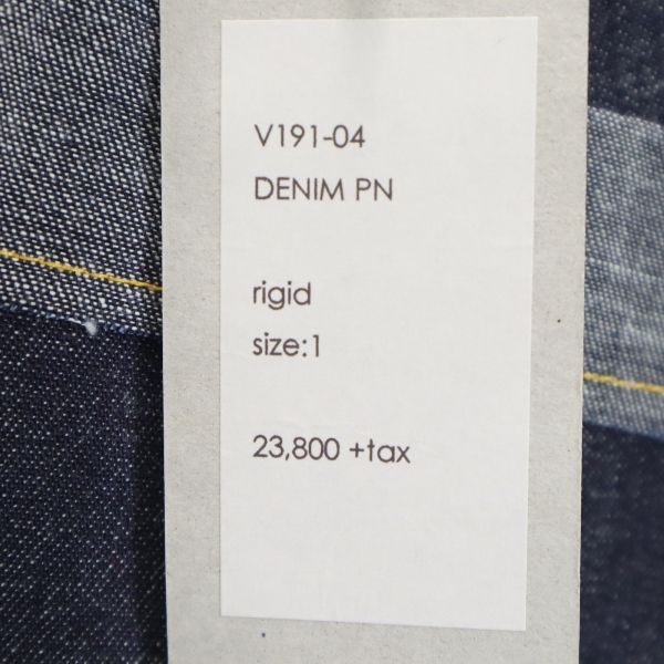 新品 VAST222 バースト222 19ss リジット 生デニム テーパードデニムパンツ 1 ジーパン メンズ