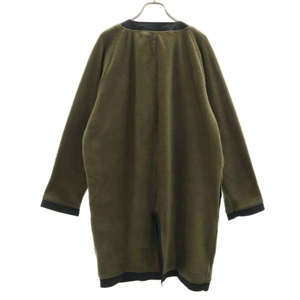 新品 バースト222 18AW V183-08 FLEECE LONG JK 日本製 フリース ロング ジャケット 2 khaki VAST222 ノーカラー カーキ メンズ